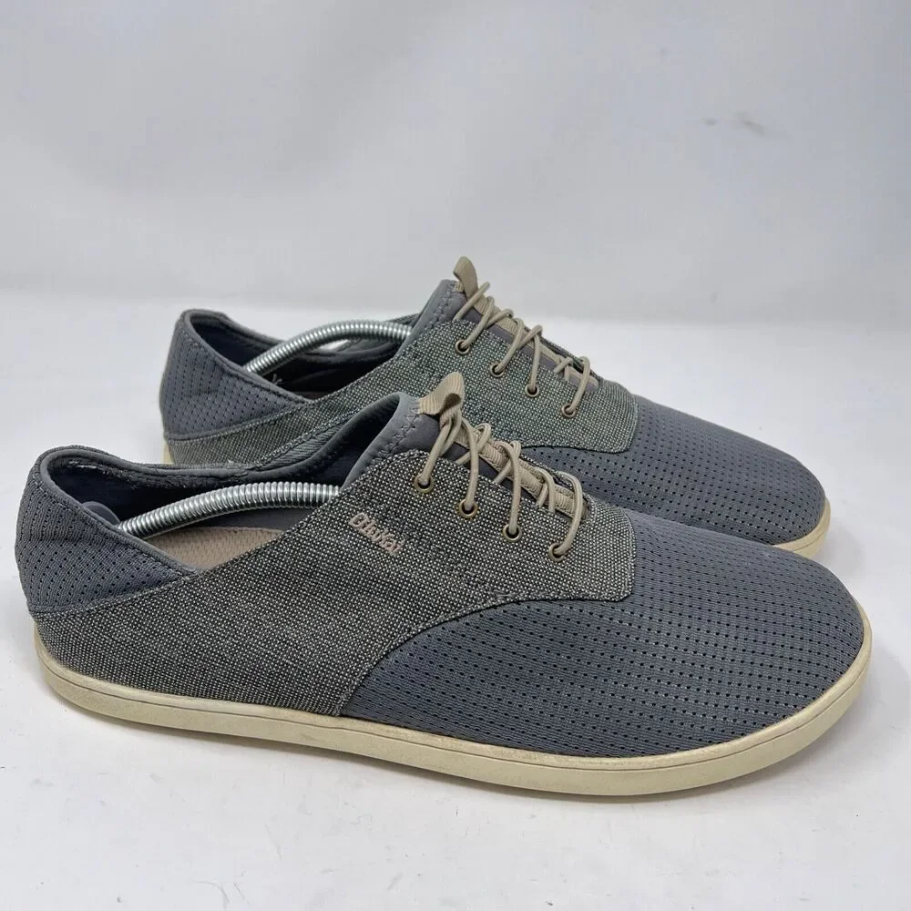 Olukai Nohea Moku Men’s Sz 12 Slip on Textiles Boat Shoes Gray 10283-2610